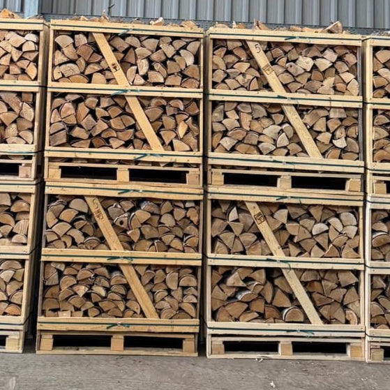 Kiln Dried Birch Logs Crate | 1.15m³ Stacked Hardwood