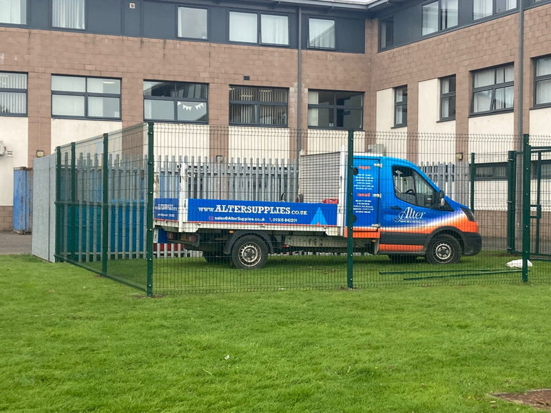 1.8m high 5mm thick Green V mesh panel system. Price per linear Metre