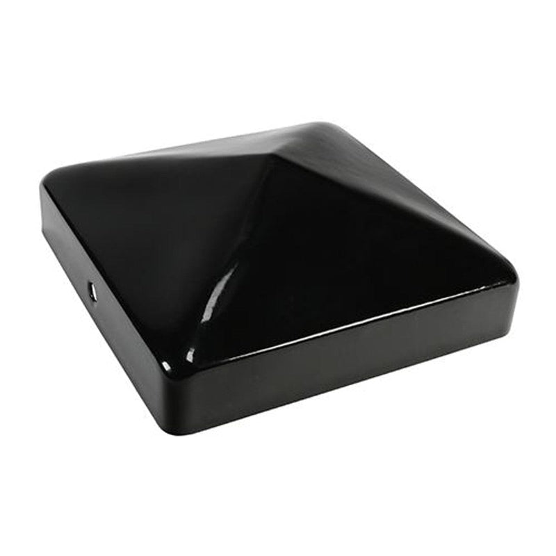 Metal Fence Post Cap - 75mm or 100mm galvanised and black