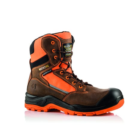 Buckviz BVIZ1 Safety Boots Orange/Brown