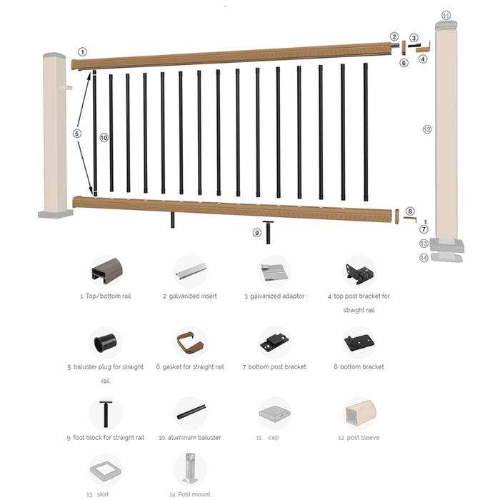 UltraShield Composite Post Sleeve | For Railing System Finishing in 5 Colours