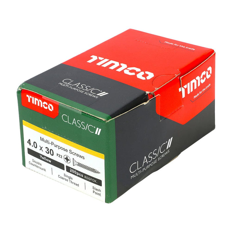 Timco - Classic Screw PZ2 CSK ZYP
4.0 x 30 - box of 200
