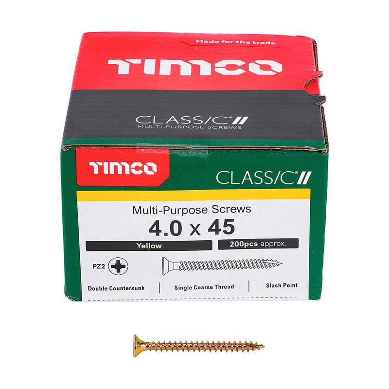 Timco - Classic Screw PZ2 CSK ZYP
4.0 x 45 - box of 200