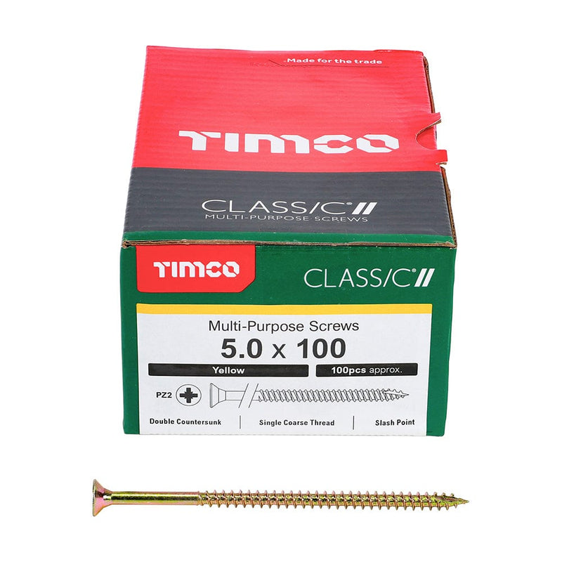 Timco - Classic Screw PZ2 CSK ZYP 5.0 x 100 - box of 100
