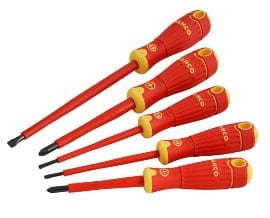 Bahco 5 Piece BahcoFit VDE Screwdriver Set - SL/PZ