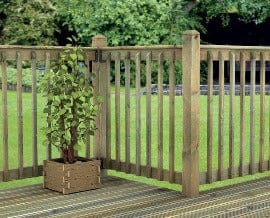 1.25M x 82 x 82mm  Redwood  Chamfered Decking Post Newel