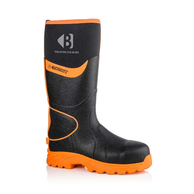 Buckbootz BBZ8000 Wellies Black/Orange