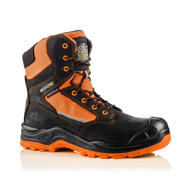 Buckviz BVIZ1 Safety Boots Black/Orange