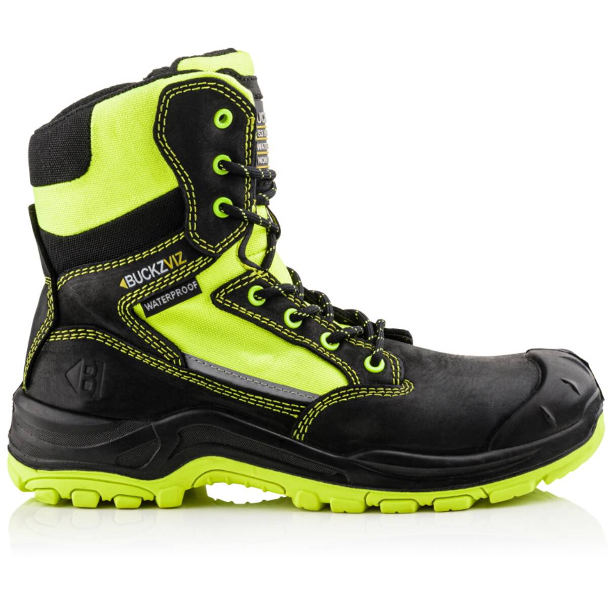 Buckviz BVIZ1 Safety Boots Black/Yellow