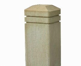 1.25M x 82 x 82mm  Redwood  Chamfered Decking Post Newel