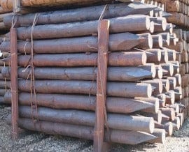 2.4M x 150mm (8' x 6") CREOSOTED machine round pointed Strainer/turner