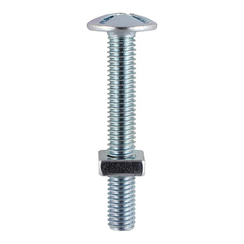 Timco - Roofing Bolt & SQ Nut - BZP M6 x 12 - 14 PCS