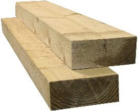 4.8m x 150 x 75 (16ft x 6x3) green treated sleeper/beam